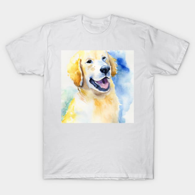 Golden Retriever Watercolor - Gift For Dog Lovers T-Shirt by Edd Paint Something